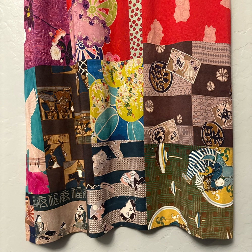 Johnny Was Tokyo high slit knit patchwork print bamboo dress size small - Picture 13 of 16